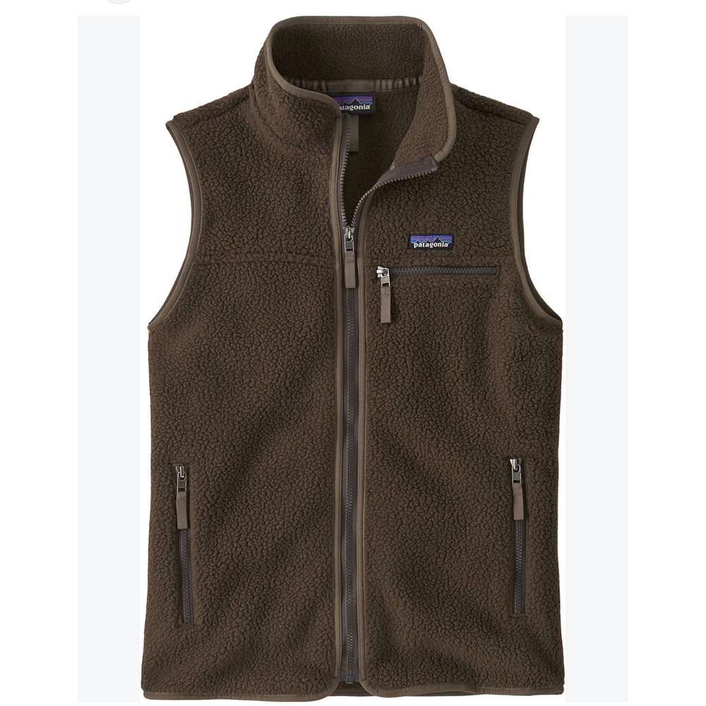 Patagonia Women's Retro Pile Fleece Vest L Otter Brown Polartec Gorpcore